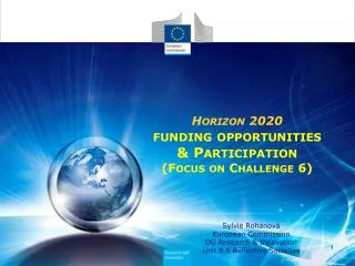 Horizon 2020 funding opportunities &amp; Participation (Focus on Challenge 6)