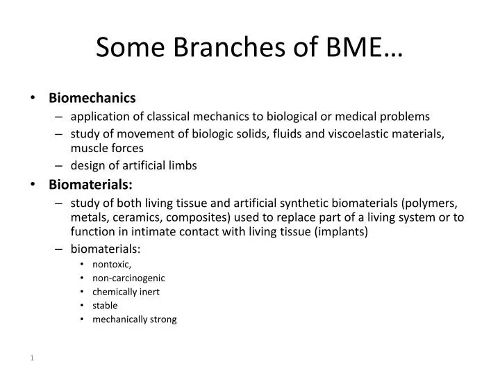 some branches of bme
