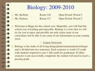 Biology: 2009-2010