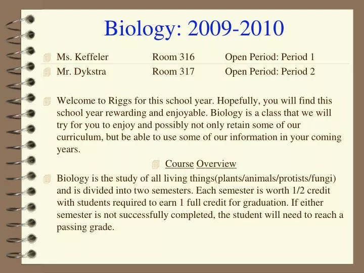 biology 2009 2010