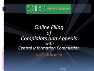 Online Filing of Complaints and Appeals with Central Information Commission