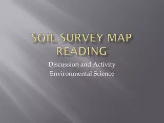 Soil Survey Map Reading