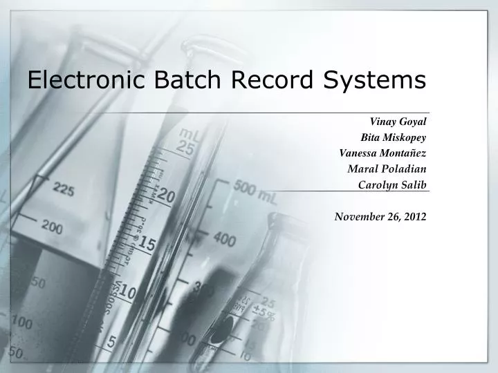 electronic batch record systems