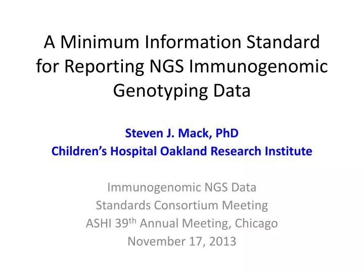a minimum information standard for reporting ngs immunogenomic genotyping data