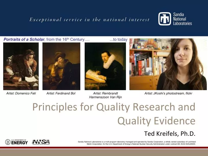 principles for quality research and quality evidence