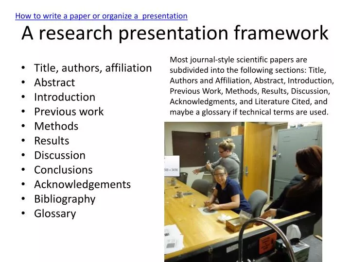 a research presentation framework