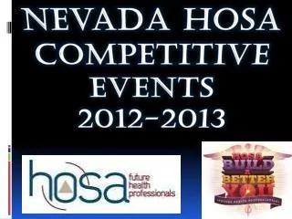 Nevada Hosa Competitive Events 2012-2013