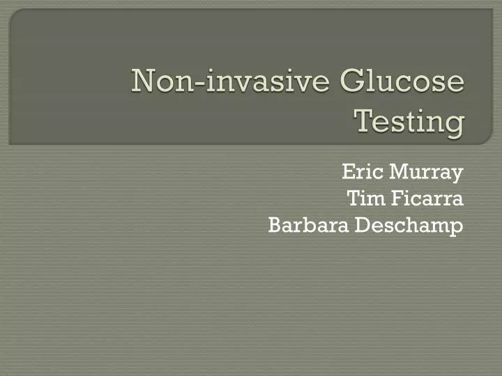 non invasive glucose testing