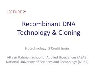recombinant dna technology cloning