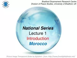 National Series Lecture 1 Introduction Morocco