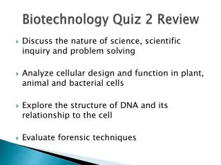 Biotechnology Quiz 2 Review