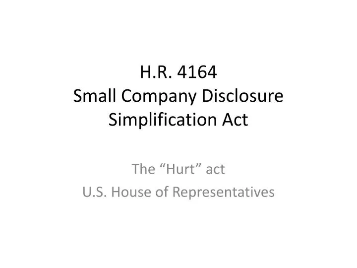 h r 4164 small company disclosure simplification act