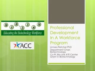 Professional Development In A Workforce Program