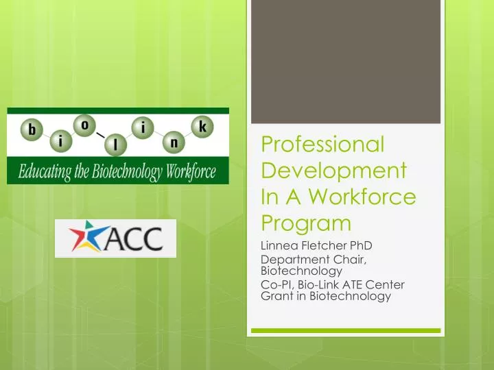 professional development in a workforce program