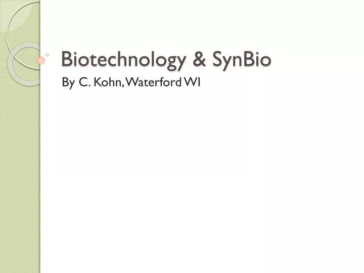 biotechnology synbio
