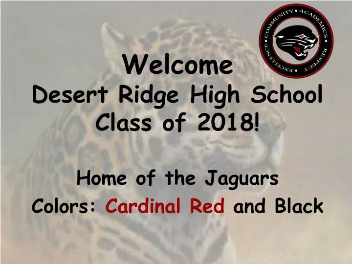 welcome desert ridge high school class of 2018