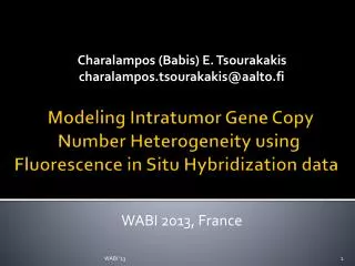 Modeling Intratumor Gene Copy Number Heterogeneity using Fluorescence in Situ Hybridization data