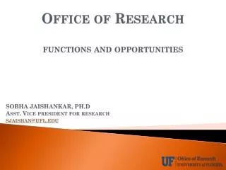 office of research functions and opportunities