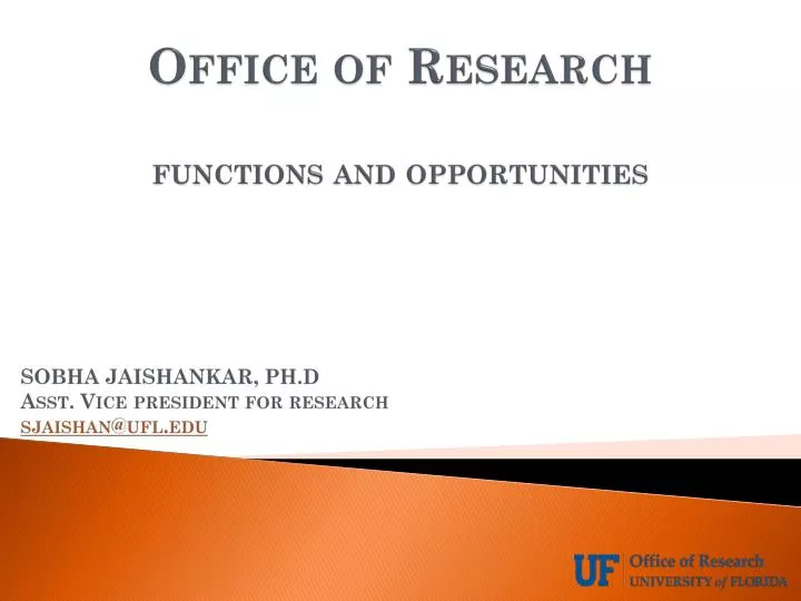 office of research functions and opportunities