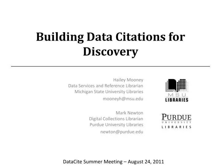 building data citations for discovery