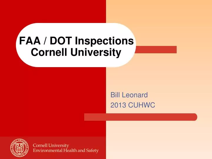 faa dot inspections cornell university