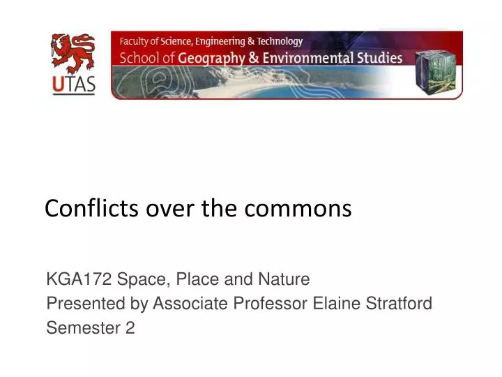 conflicts over the commons