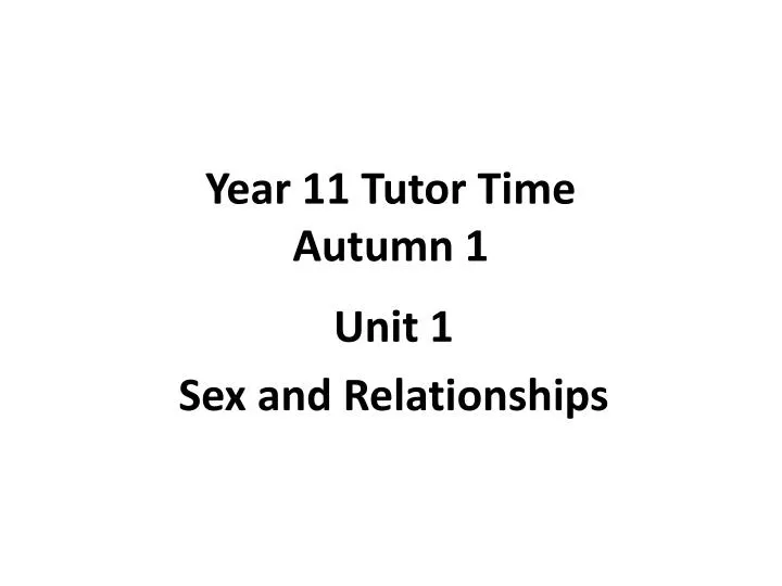 year 11 tutor time autumn 1