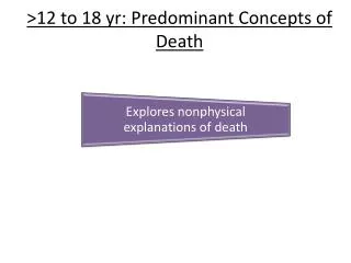 &gt;12 to 18 yr: Predominant Concepts of Death