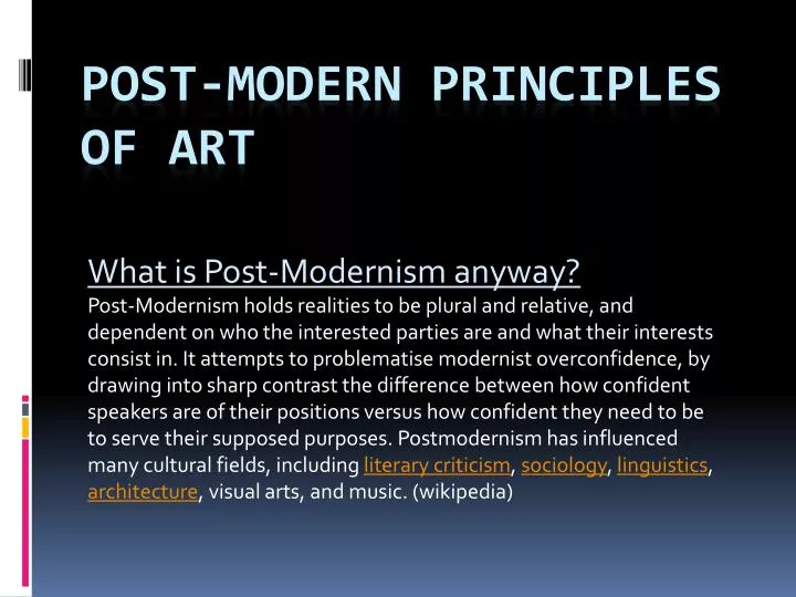 post modern principles of art