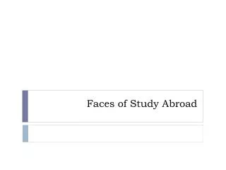 faces of study abroad