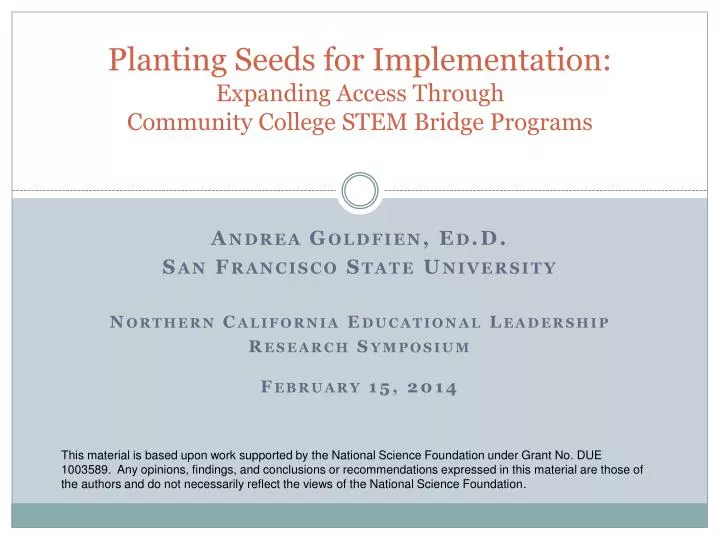 planting seeds for implementation expanding access through community college stem bridge programs