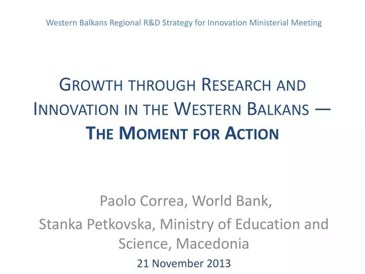 growth through research and innovation in the western balkans the moment for action