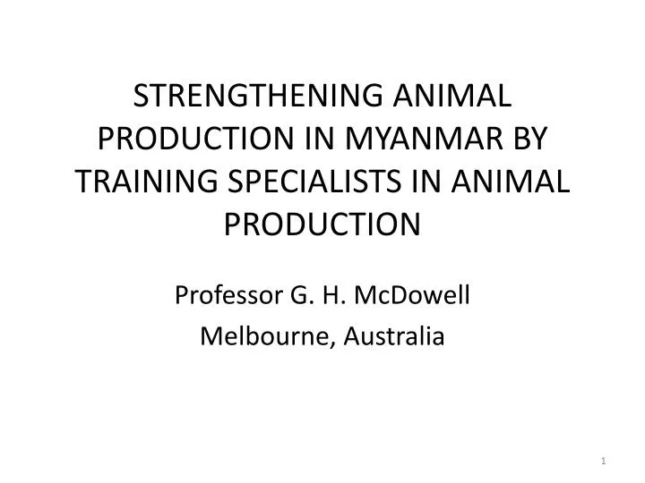 strengthening animal production in myanmar by training specialists in animal production