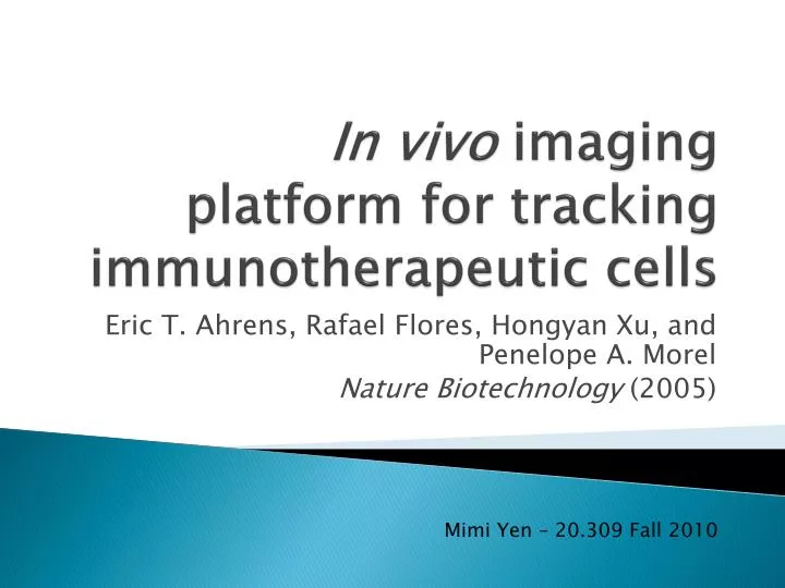 in vivo imaging platform for tracking immunotherapeutic cells