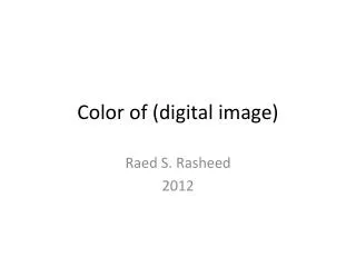 Color of (digital image)