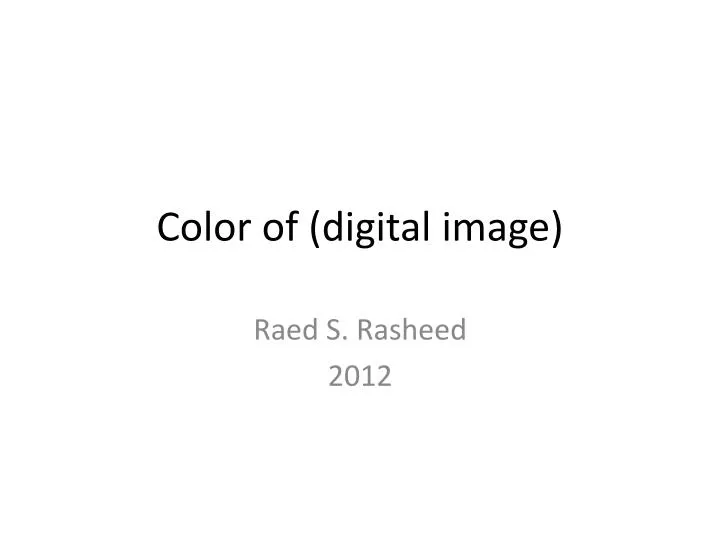 color of digital image