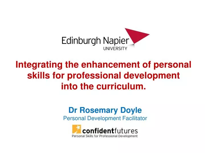 integrating the enhancement of personal skills for professional development into the curriculum