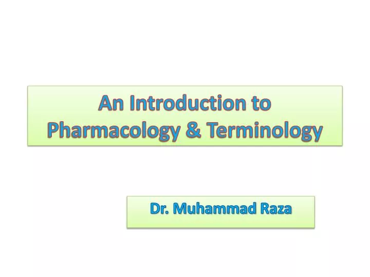 an introduction to pharmacology terminology
