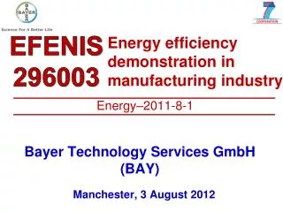 Energy efficiency demonstration in manufacturing industry