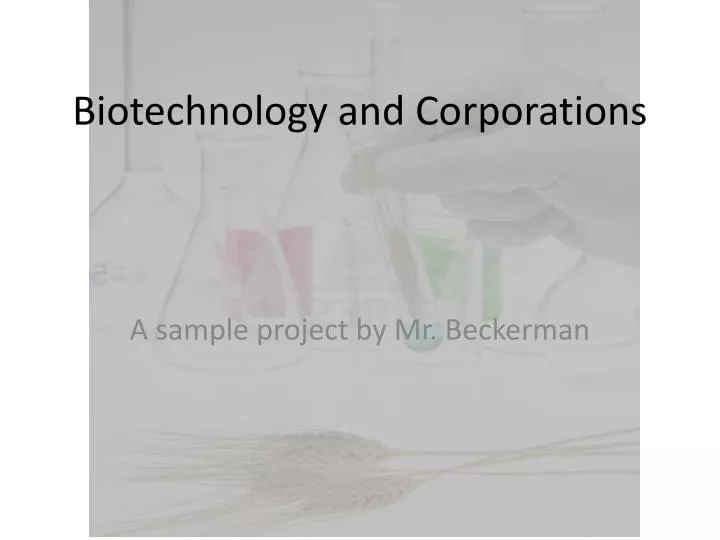 biotechnology and corporations