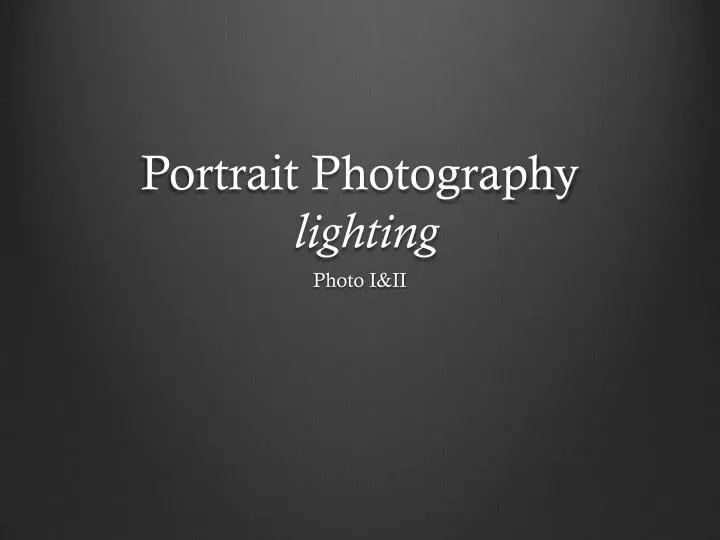 portrait photography lighting