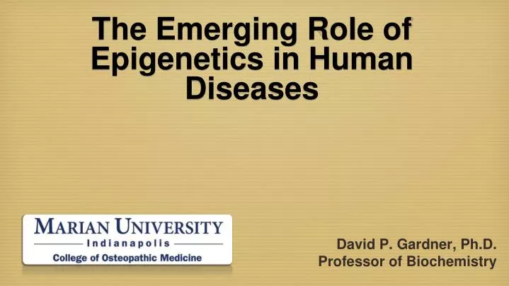 the emerging role of epigenetics in human diseases