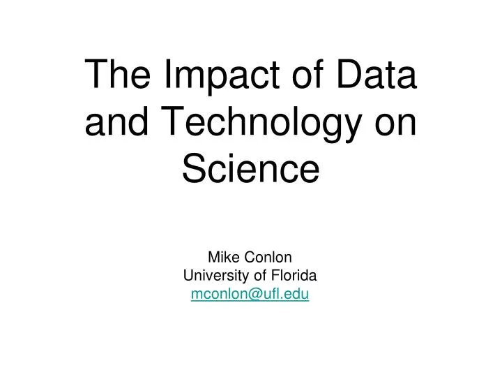 the impact of data and technology on science