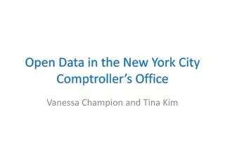 Open Data in the New York City Comptroller’s Office