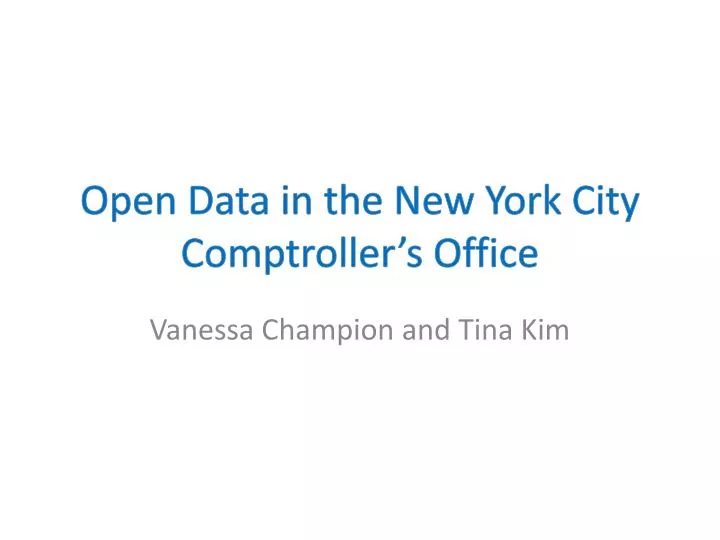 open data in the new york city comptroller s office