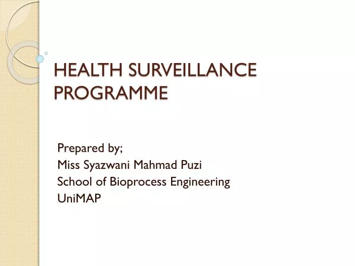health surveillance programme