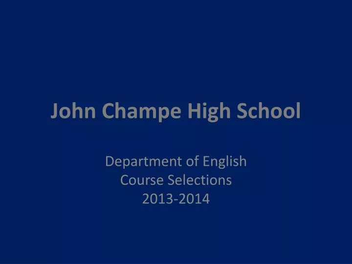 john champe high school