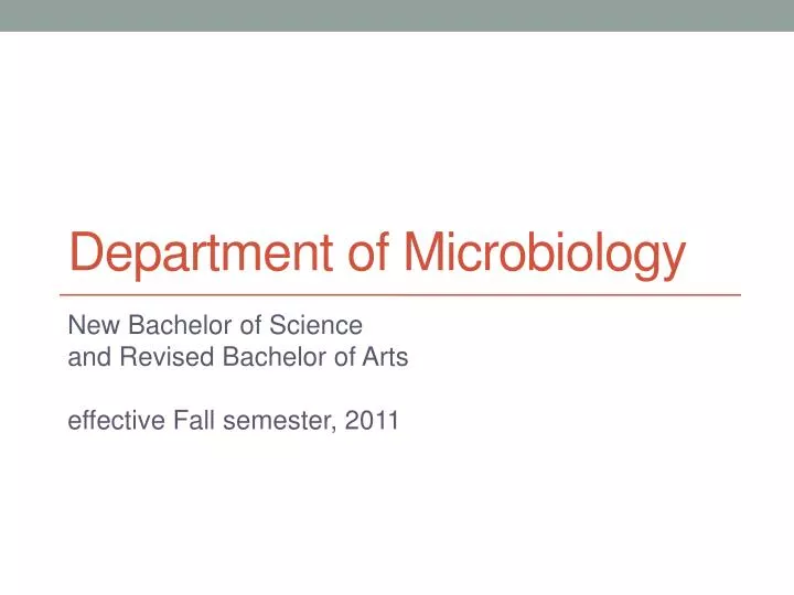 department of microbiology