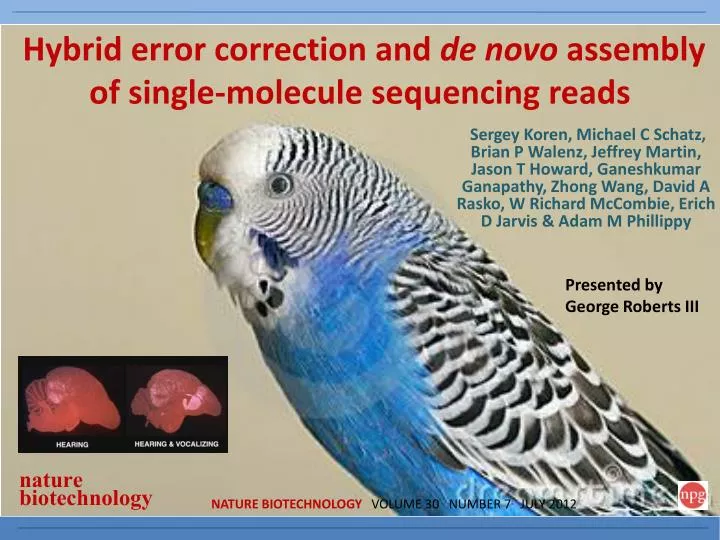 hybrid error correction and de novo assembly of single molecule sequencing reads