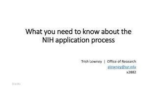 What you need to know about the NIH application process